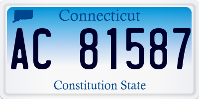 CT license plate AC81587