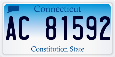CT license plate AC81592