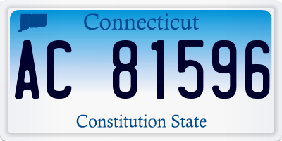CT license plate AC81596