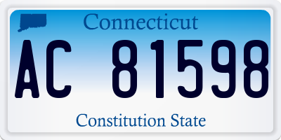 CT license plate AC81598