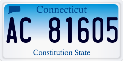 CT license plate AC81605
