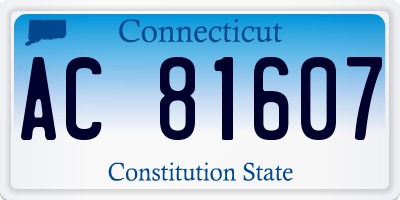 CT license plate AC81607
