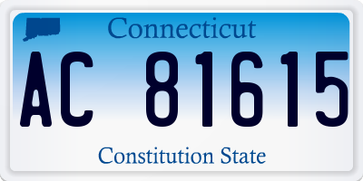 CT license plate AC81615