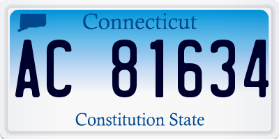 CT license plate AC81634