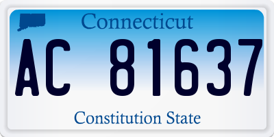 CT license plate AC81637