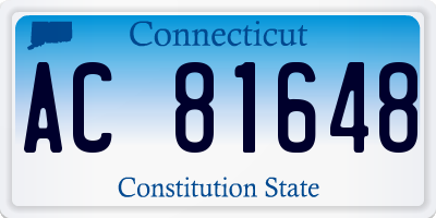 CT license plate AC81648