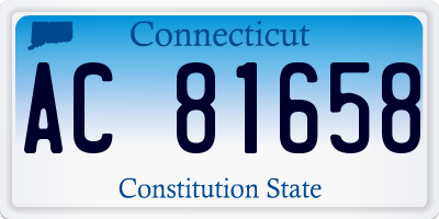 CT license plate AC81658