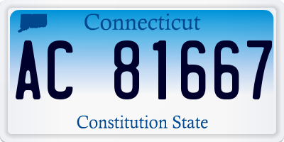 CT license plate AC81667