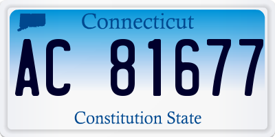 CT license plate AC81677