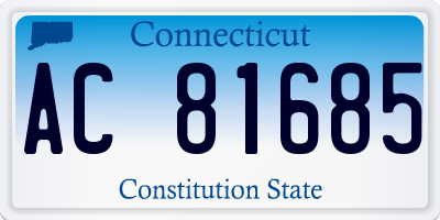 CT license plate AC81685