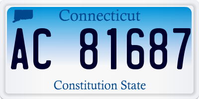CT license plate AC81687
