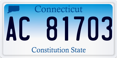 CT license plate AC81703