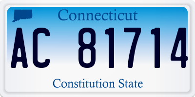 CT license plate AC81714