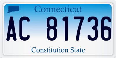 CT license plate AC81736