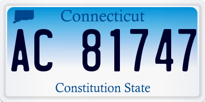 CT license plate AC81747