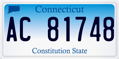 CT license plate AC81748