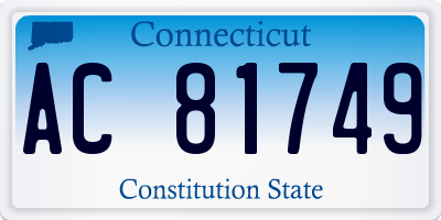 CT license plate AC81749