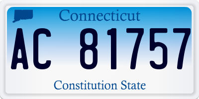 CT license plate AC81757
