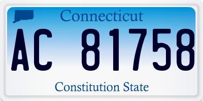 CT license plate AC81758