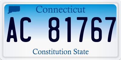 CT license plate AC81767