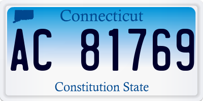 CT license plate AC81769