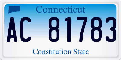 CT license plate AC81783