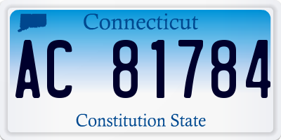 CT license plate AC81784
