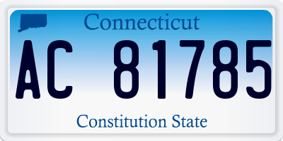 CT license plate AC81785