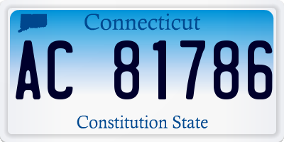 CT license plate AC81786
