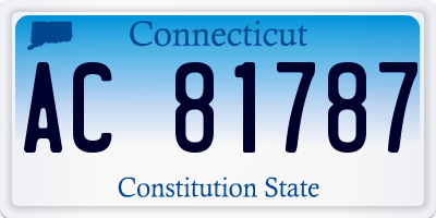 CT license plate AC81787