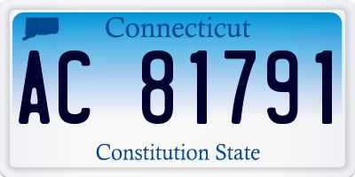 CT license plate AC81791