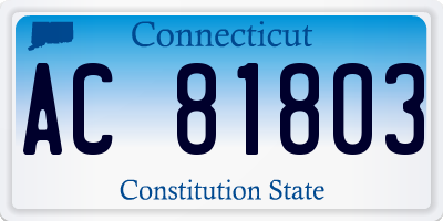 CT license plate AC81803