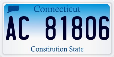 CT license plate AC81806