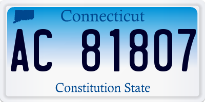 CT license plate AC81807