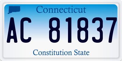 CT license plate AC81837