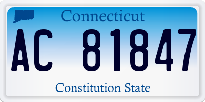 CT license plate AC81847