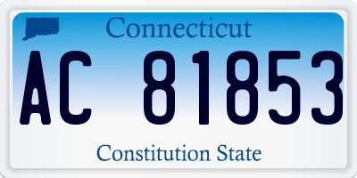 CT license plate AC81853