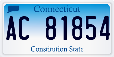 CT license plate AC81854