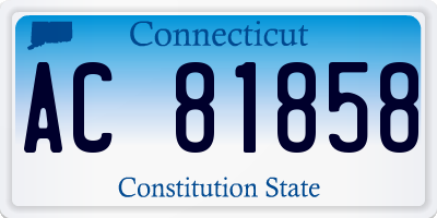 CT license plate AC81858