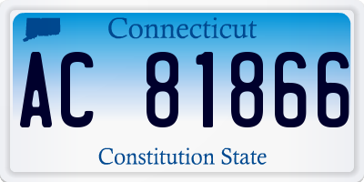 CT license plate AC81866