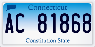 CT license plate AC81868