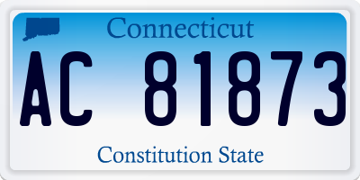 CT license plate AC81873