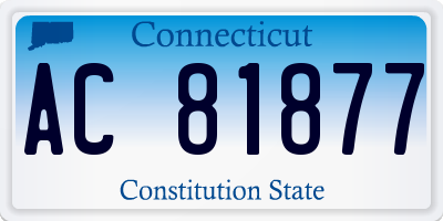CT license plate AC81877