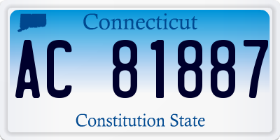 CT license plate AC81887