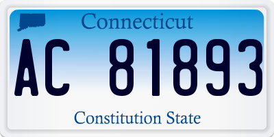 CT license plate AC81893