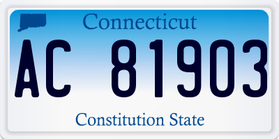 CT license plate AC81903