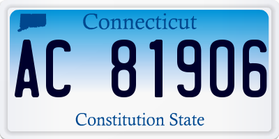 CT license plate AC81906