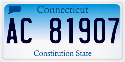 CT license plate AC81907