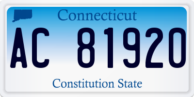 CT license plate AC81920