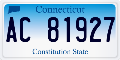 CT license plate AC81927